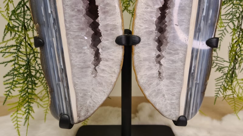 Agaat/amethist vlinder vleugels op standaard - Afbeelding 3