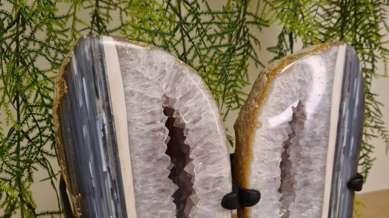 Agaat/amethist vlinder vleugels op standaard - Afbeelding 5