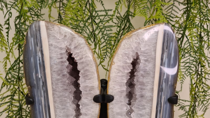 Agaat/amethist vlinder vleugels op standaard - Afbeelding 2