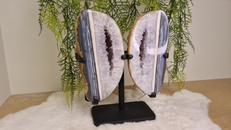 Agaat/amethist vlinder vleugels op standaard - Afbeelding 4