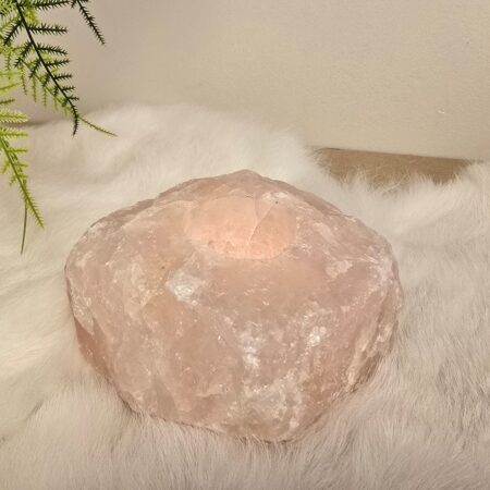 Rozenkwarts Ruwe brok waxinelicht