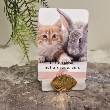 Keramiek Kaartenhouder Schelp Goud