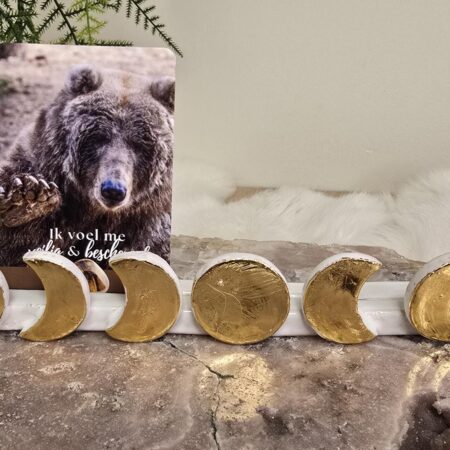 Keramiek Kaartenhouder Maanfasen Goud