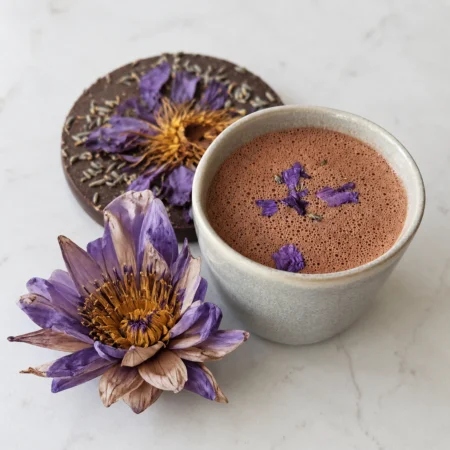 ceremoniele cacao met blauwe lotus herbal cacao