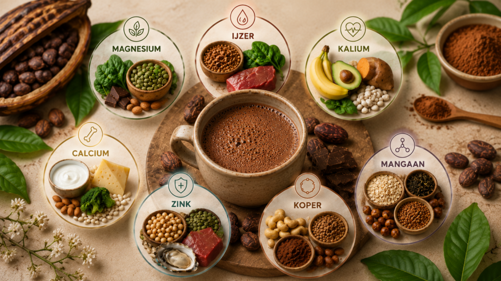 cacao en stoffen zink mangaan ijzer